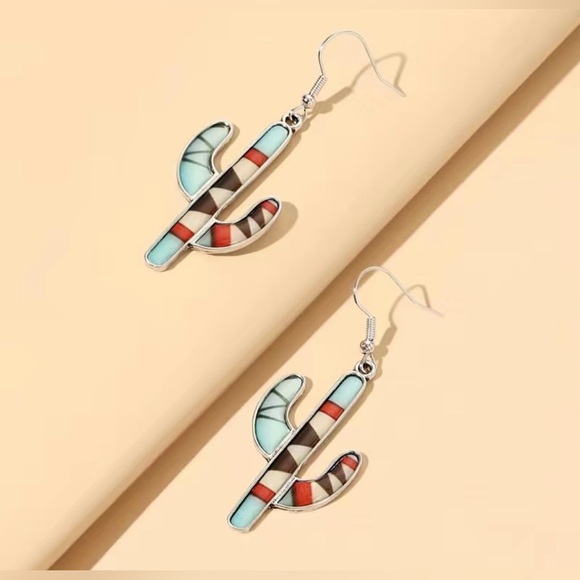 #227 | Southwest Saguaro Cactus Dangle Earrings - Picture 4 of 5